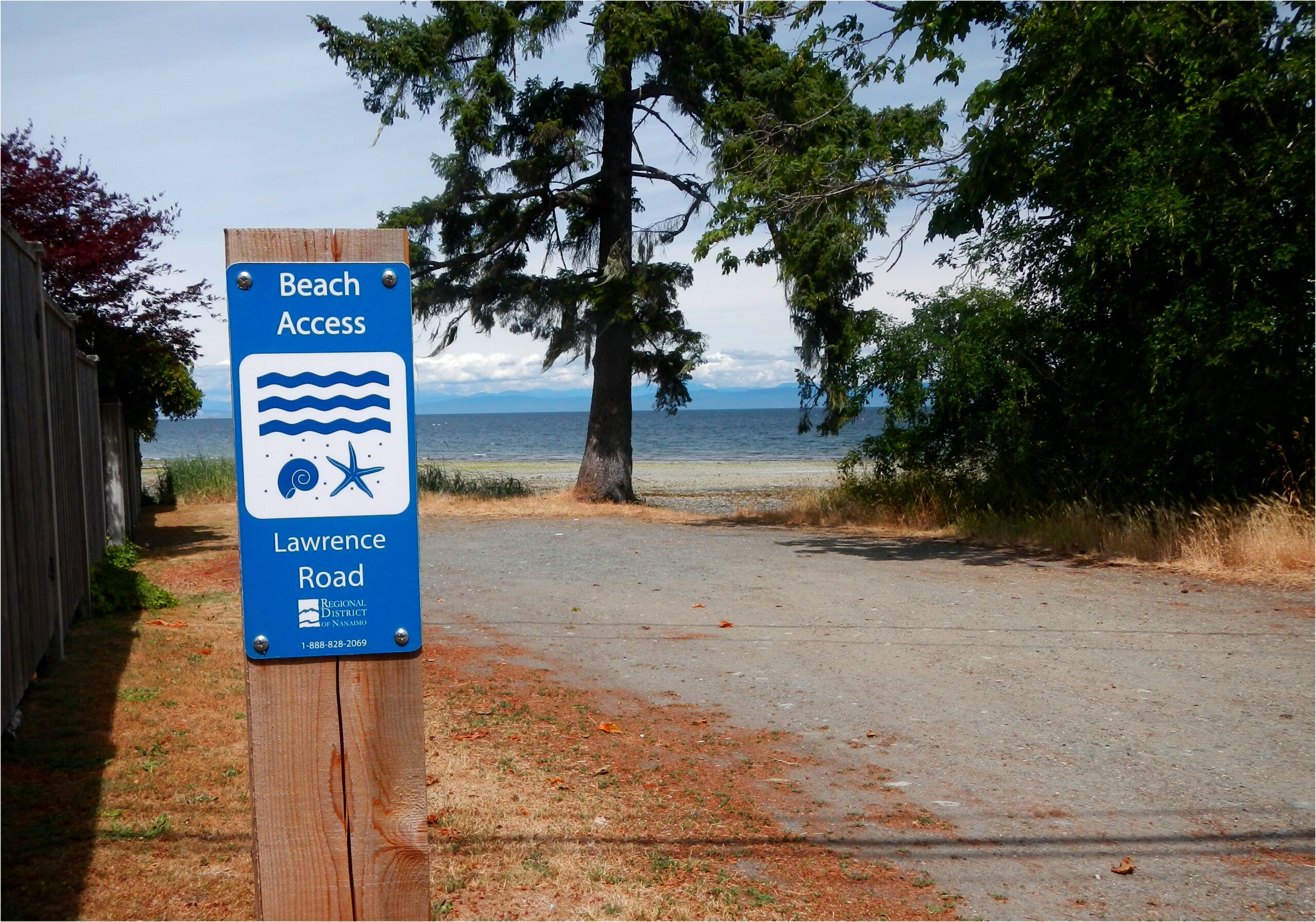 Sign pointing the way to the beach